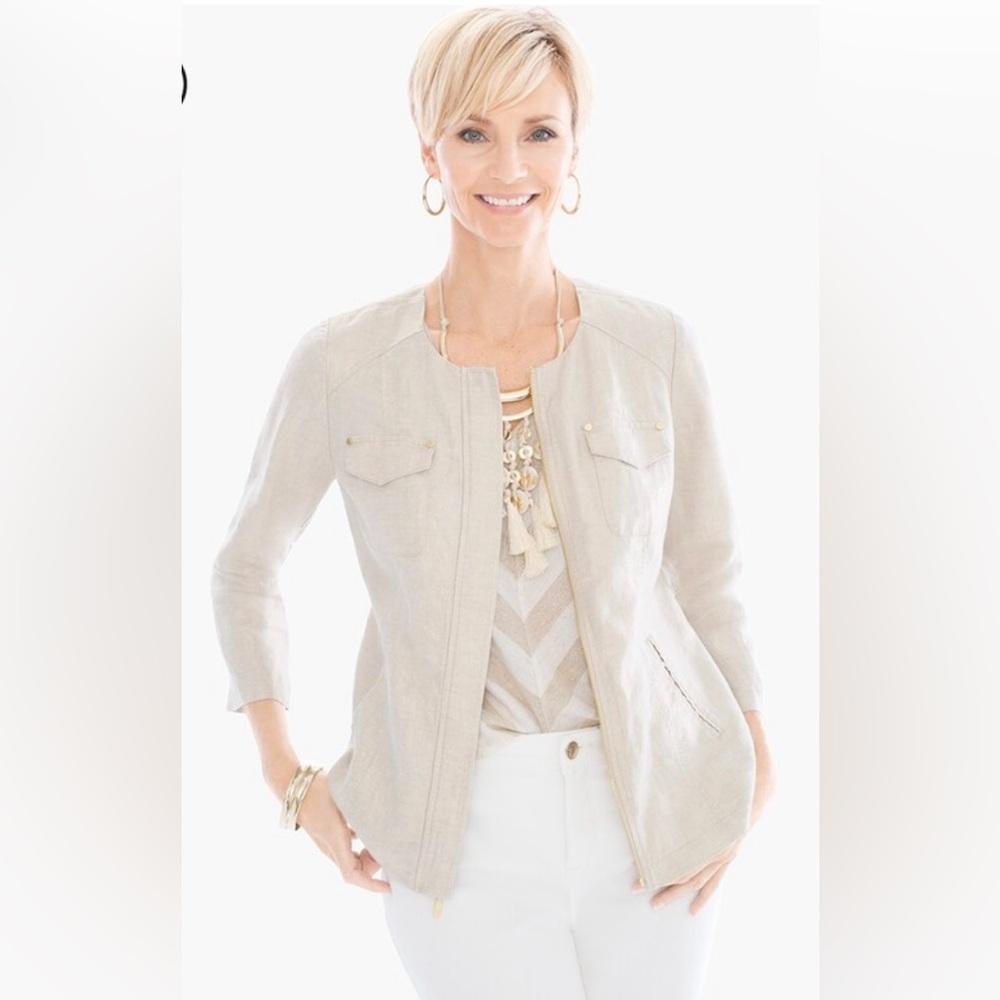 Chico’s linen shiny jacket